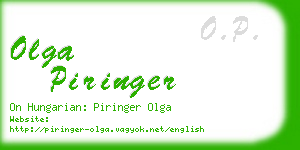 olga piringer business card